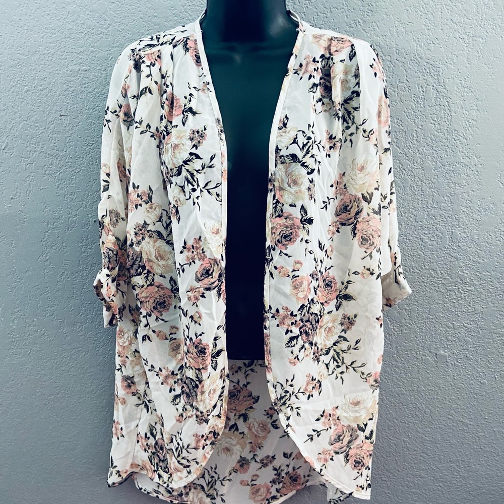 Teenbell Floral Light Kimono Cardigan Blouse Top - Various sizes - New, no tags